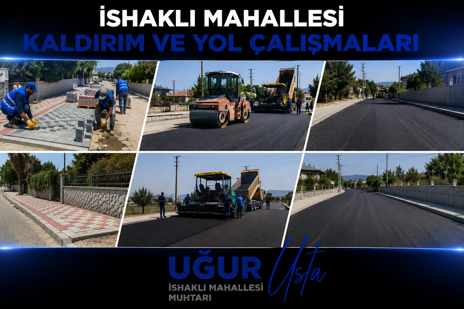İshaklı Mahallesi Kaldırım ve Yol çalışmaları